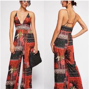 Free People Boho Patchwork Jumpsuit - Multicolor Size: 2